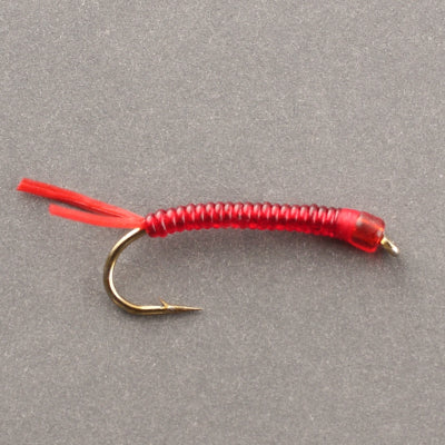 bloodworm fish hooks Gut Bomb Red Sz. 10 combining a slim buzzer profile with the rich bloodworm Epoxy Buzzer 3D Bloodworm x3