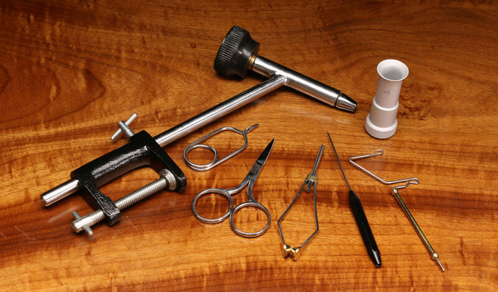 Hareline Fly Tying Material Kit w/ Economy Tools and Vise