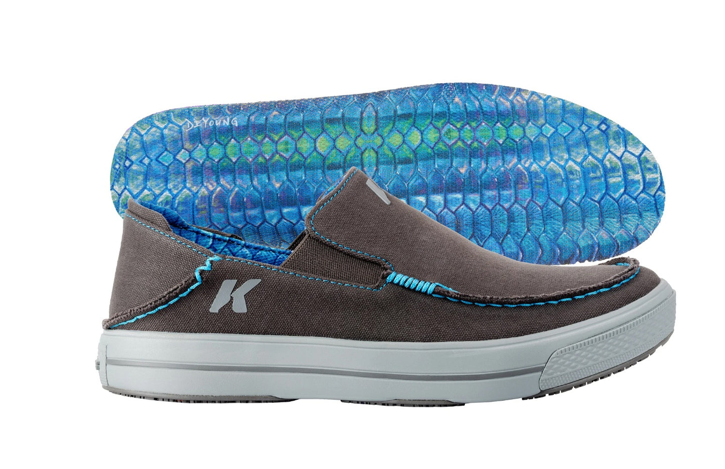 Korkers Fish Moc Tarpon w/ Fixed Kling-On Deck Soles, Black Olive