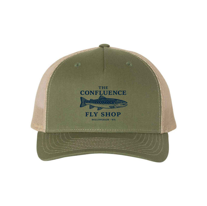 Confluence Logo Hat - Bull Trout- Olive/Tan