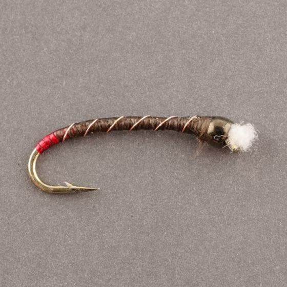 TW BB Red Butt UT Dark Brown Chironomid Copper Rib